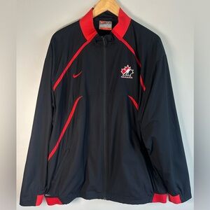 Vintage Nike Team Canada Hockey Track Jacket Men’s XL Black Windbreaker Y2K 90s